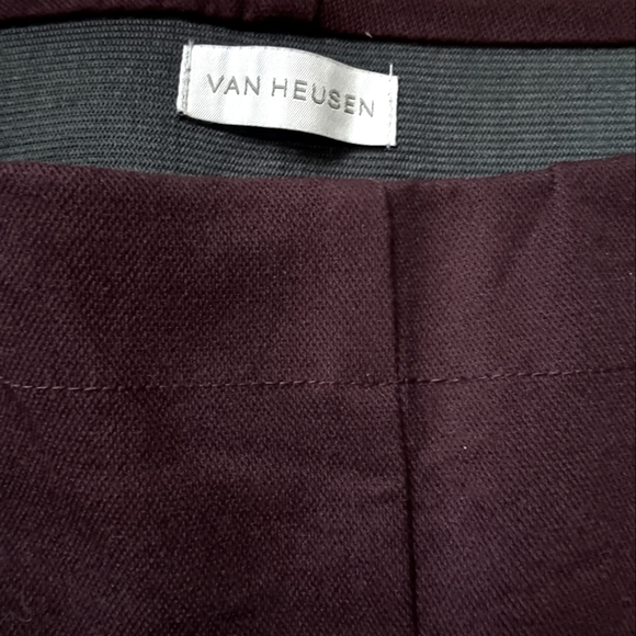 VAN HEUSEN Maroon Stretch Slip-On Pants With Snaps on the Pant Legs - Picture 7 of 9